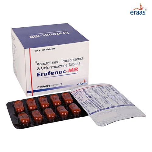 ERAFENAC-MR  Acelofenac 100mg+Paracetamol 325 mg+Chlorzoxazone 250 mg